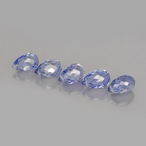 Gemas de zafiro azul natural de  ct, briolette, VVS-VS