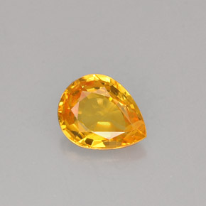 Zafiro naranja natural de 0,70 ct, en forma de pera, VS
