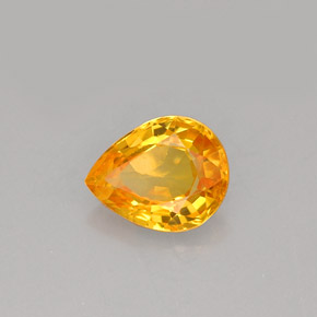 Zafiro naranja natural de 0,70 ct, en forma de pera, VS