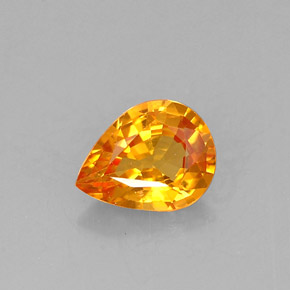 Zafiro naranja natural de 0,57 ct, en forma de pera, VVS-VS