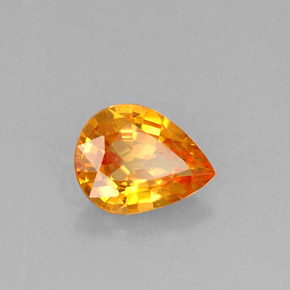 Zafiro naranja natural de 0,57 ct, en forma de pera, VVS-VS