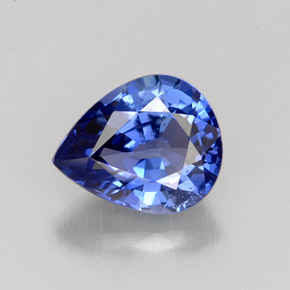 Zafiro azul natural de 1,45 ct, en forma de pera, VS