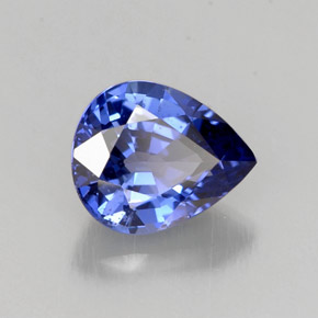 Zafiro azul natural de 1,45 ct, en forma de pera, VS