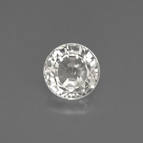Zafiro blanco natural de 1,04 ct, corte redondo, VS