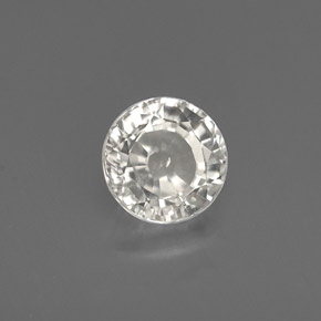 Zafiro blanco natural de 1,04 ct, corte redondo, VS