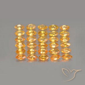 Gemas de Zafiro Naranja claro natural de 3.35 ct, Marquesa, VS