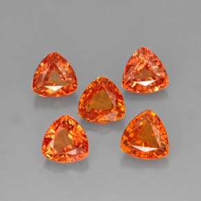 Gemas de zafiro naranja natural de  ct, trillón, VVS-VS