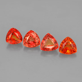 Gemas de zafiro naranja natural de  ct, trillón, VVS-VS