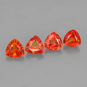 Gemas de zafiro naranja natural de  ct, trillón, VVS-VS