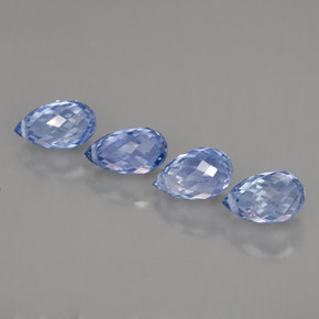Gemas de zafiro azul natural de  ct, briolette, VVS