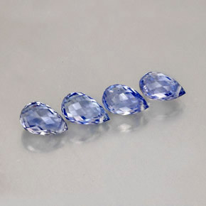 Gemas de zafiro azul natural de  ct, briolette, VVS-VS