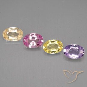 Gemas de zafiro multicolor natural de 2,12 ct, corte óvalo, VVS-VS