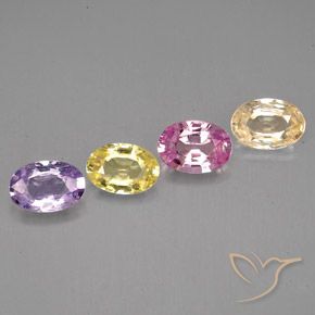 Gemas de zafiro multicolor natural de 2,12 ct, corte óvalo, VVS-VS