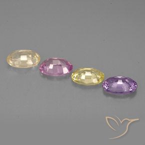 Gemas de zafiro multicolor natural de 2,12 ct, corte óvalo, VVS-VS