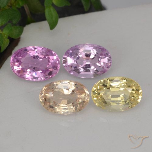 Gemas de zafiro multicolor natural de 2,84 ct, corte óvalo, VVS-VS