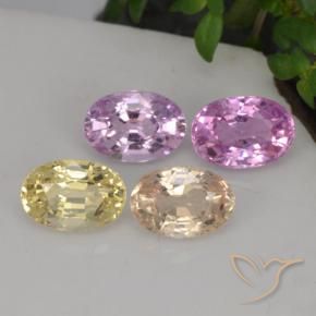 Gemas de zafiro multicolor natural de 2,84 ct, corte óvalo, VVS-VS