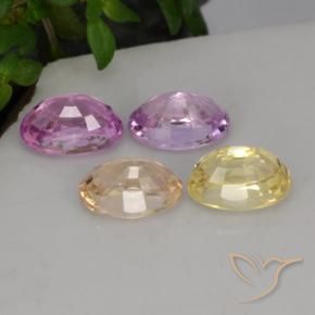 Gemas de zafiro multicolor natural de 2,84 ct, corte óvalo, VVS-VS
