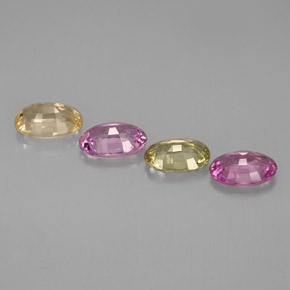 Gemas de zafiro multicolor natural de  ct, corte óvalo, VVS-VS