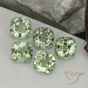 Gemas de zafiro verde natural de 2,87 ct, corte cojín, VVS-VS
