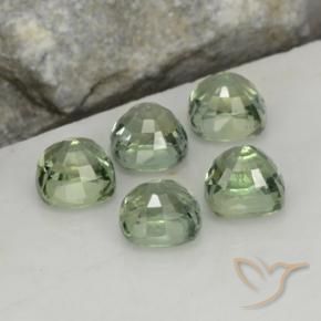 Gemas de zafiro verde natural de 2,87 ct, corte cojín, VVS-VS