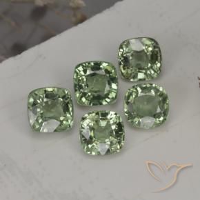 Gemas de zafiro verde natural de 2,63 ct, corte cojín, VVS-VS