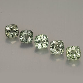 Gemas de zafiro verde natural de  ct, corte cojín, VVS-VS