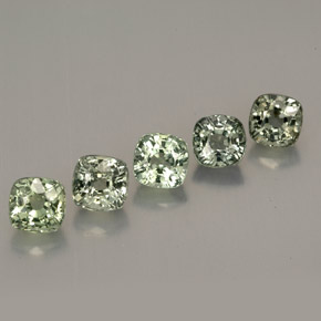 Gemas de zafiro verde natural de  ct, corte cojín, VVS-VS