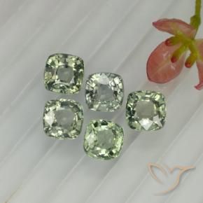 Gemas de zafiro verde natural de 2,66 ct, corte cojín, VVS-VS