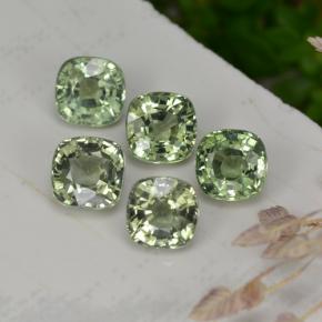 Gemas de zafiro verde natural de 2,61 ct, corte cojín, VVS-VS