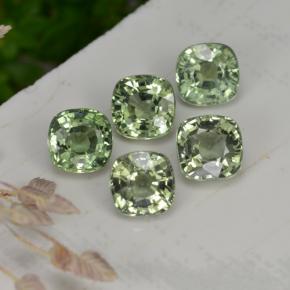 Gemas de zafiro verde natural de 2,61 ct, corte cojín, VVS-VS
