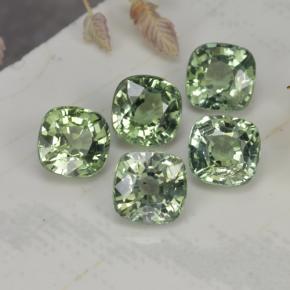 Gemas de zafiro verde natural de 2,51 ct, corte cojín, VVS-VS