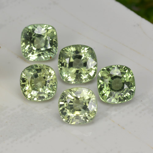 Gemas de zafiro verde natural de 2,70 ct, corte cojín, VVS-VS