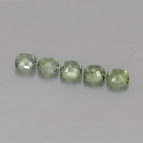 Gemas de zafiro verde natural de  ct, corte cojín, VVS-VS