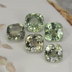 Gemas de zafiro verde natural de 2,68 ct, corte cojín, VVS-VS