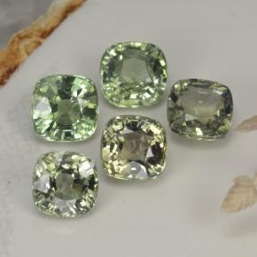 Gemas de zafiro verde natural de 2,68 ct, corte cojín, VVS-VS