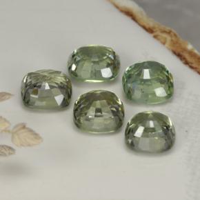 Gemas de zafiro verde natural de 2,68 ct, corte cojín, VVS-VS