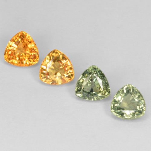 Gemas de zafiro multicolor natural de 3,60 ct, trillón, VVS-VS