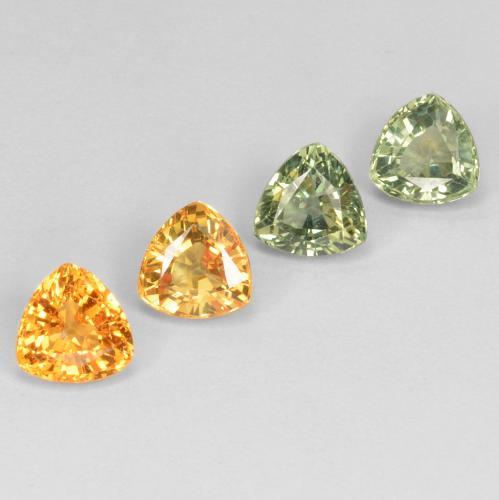 Gemas de zafiro multicolor natural de 3,60 ct, trillón, VVS-VS