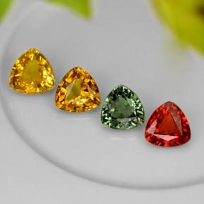 Gemas de zafiro multicolor natural de 3,17 ct, trillón, VVS-VS