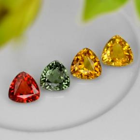 Gemas de zafiro multicolor natural de 3,17 ct, trillón, VVS-VS