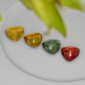 Gemas de zafiro multicolor natural de 3,17 ct, trillón, VVS-VS