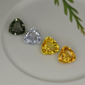 Gemas de zafiro multicolor natural de 3,18 ct, trillón, VVS-VS