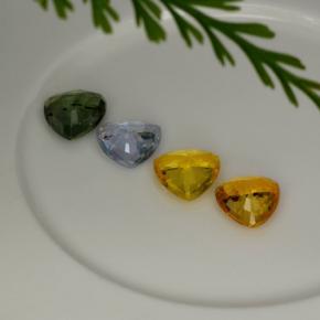 Gemas de zafiro multicolor natural de 3,18 ct, trillón, VVS-VS