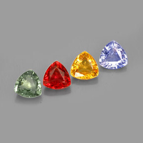 Gemas de zafiro multicolor natural de  ct, trillón, VVS-VS