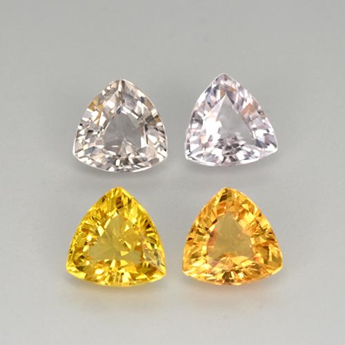 Gemas de zafiro multicolor natural de 2,73 ct, trillón, VVS-VS