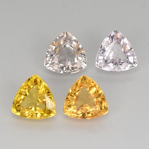 Gemas de zafiro multicolor natural de 2,73 ct, trillón, VVS-VS