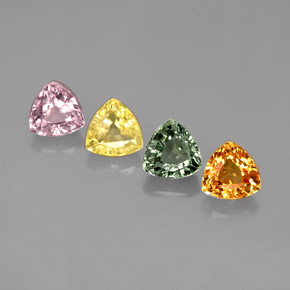 Gemas de zafiro multicolor natural de  ct, trillón, VVS-VS