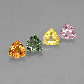 Gemas de zafiro multicolor natural de  ct, trillón, VVS-VS