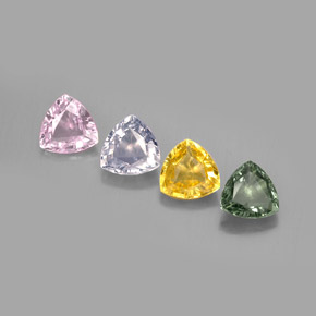 Gemas de zafiro multicolor natural de  ct, trillón, VVS-VS