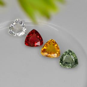 Gemas de zafiro multicolor natural de 2,75 ct, trillón, VVS-VS